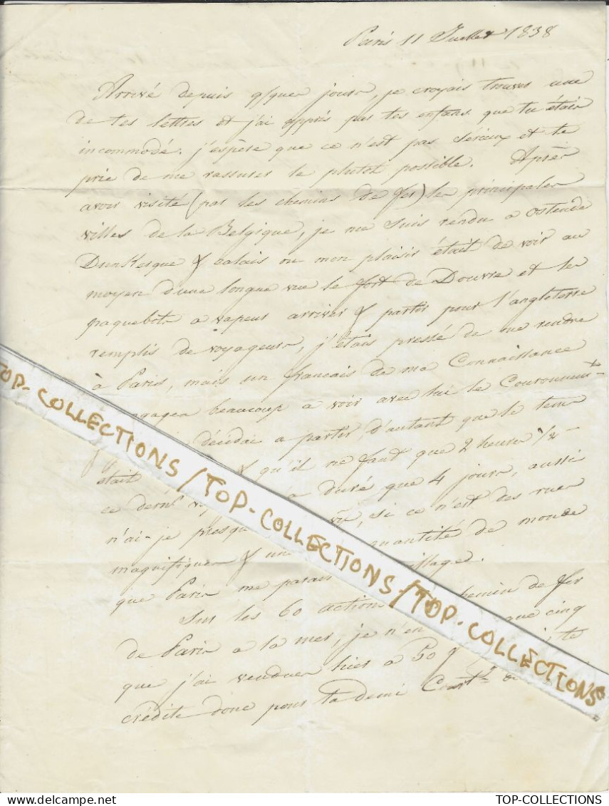 JUDAICA 1838 NEGOCE COMMERCE FINANCE RARE LETTRE FAMILIALE Entre  Raba Fils Ainé  Paris & Elisee Raba Bordeaux V.HIST. - 1800 – 1899