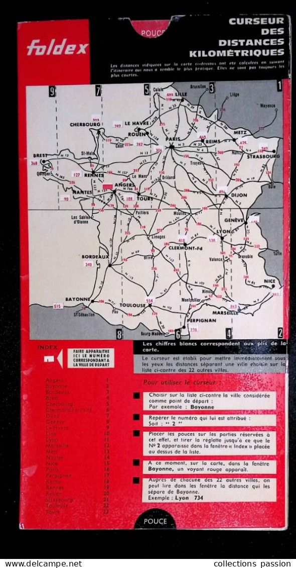 Curseur Des Distances Kilométriques Foldex, 2 Scans, Frais Fr 2.45 E - Europe