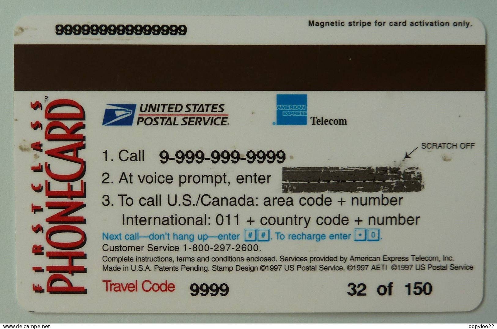 USA - Prepaid - US Postal Service - TEST - 150ex - Mint - Autres & Non Classés