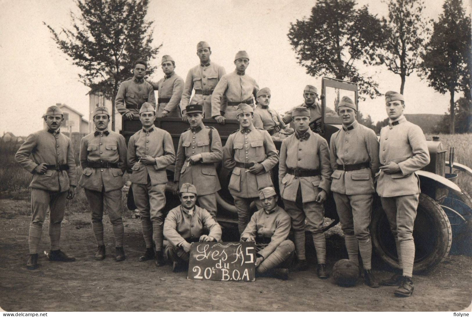 Militaria - Photo Ancienne Originale - Les As Du 20ème BOA - Régiment - Camion Militaire Camionnette - Régiments