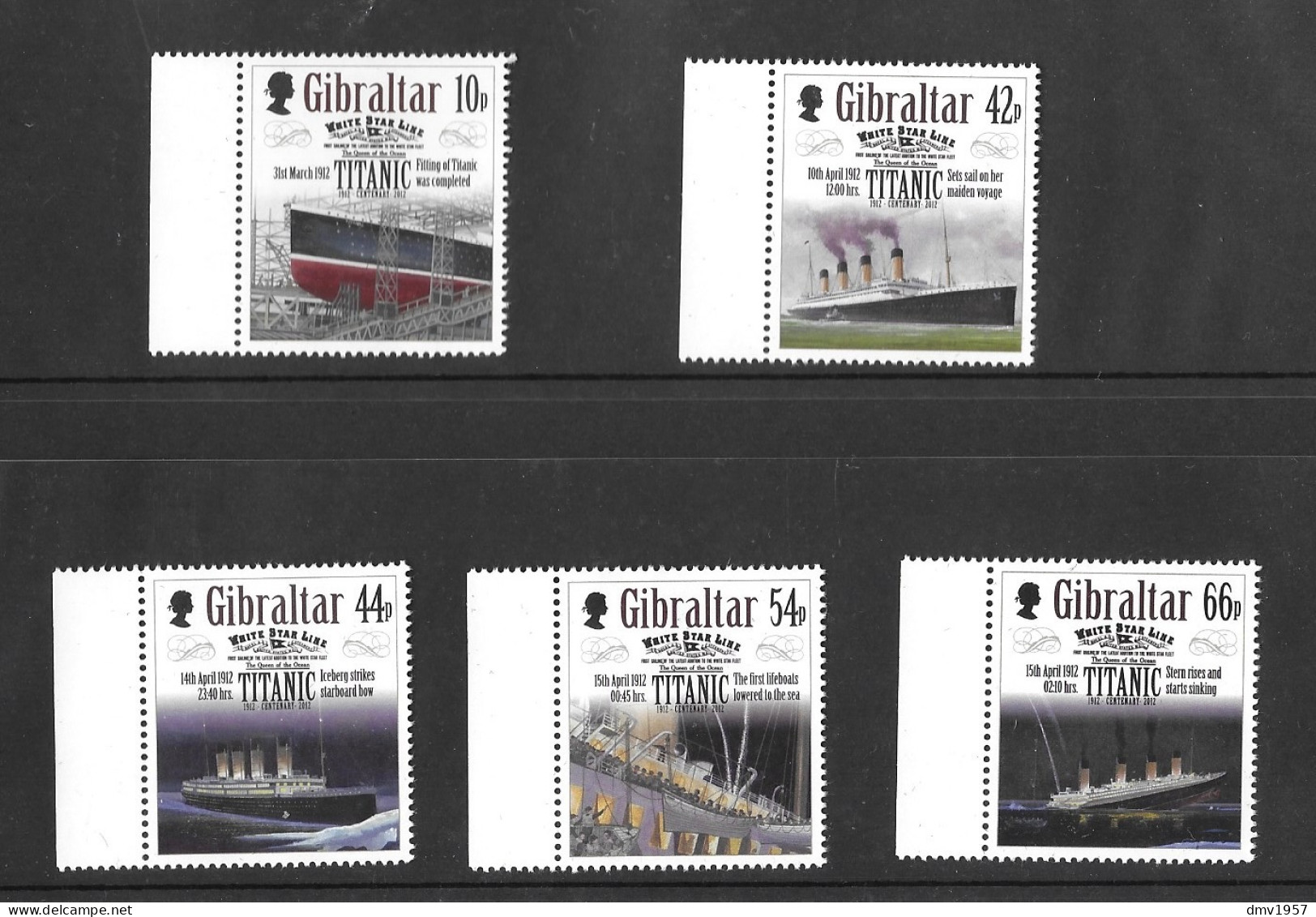Gibraltar 2012 MNH Centenary Of The Sinking Of The Titanic Sg 1439/43 - Gibraltar