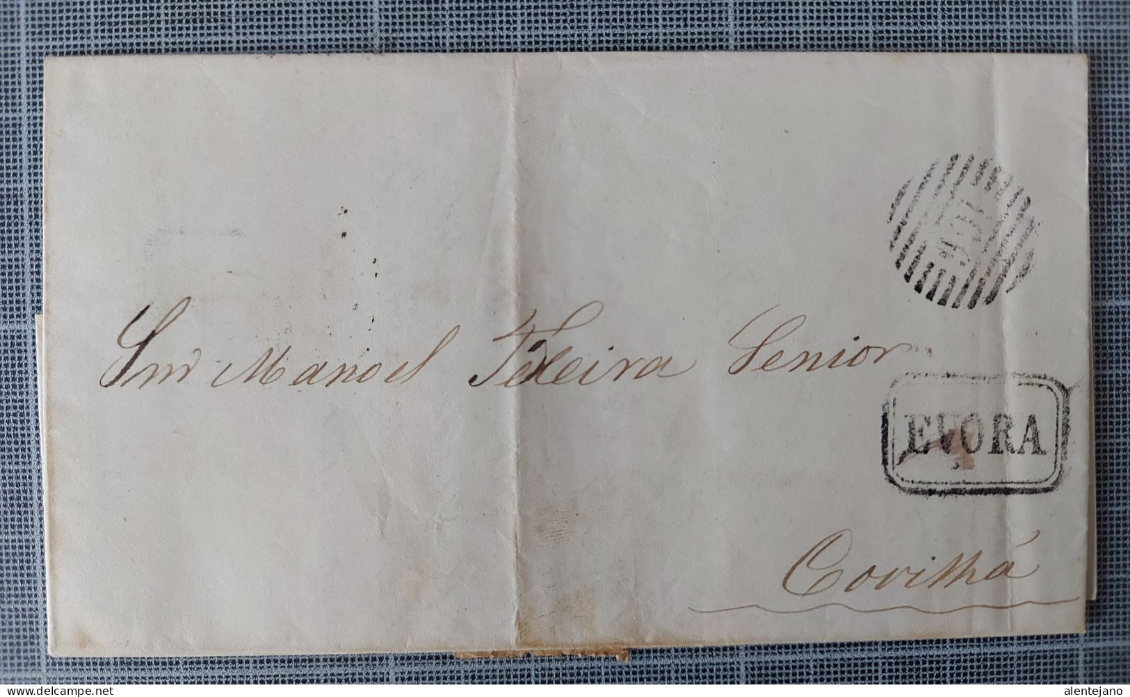 Portugal, 1869, Lettre Evora Pour Covilha,  Marque 166 Et EVORA, - Storia Postale