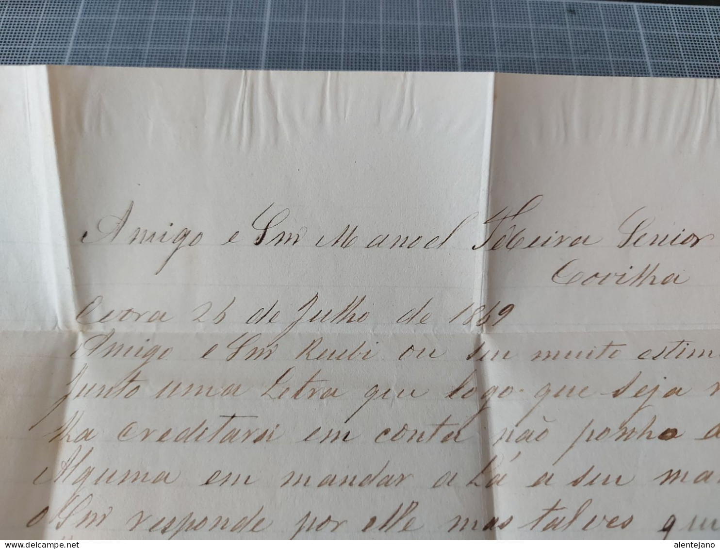 Portugal, 1869, Lettre Evora Pour Covilha,  Marque 166 Et EVORA, - Lettres & Documents