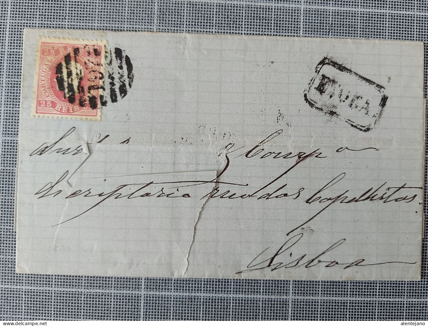 Portugal, 1874, Lettre Evora Pour Lisboa  Marque 197 Et EVORA, - Briefe U. Dokumente