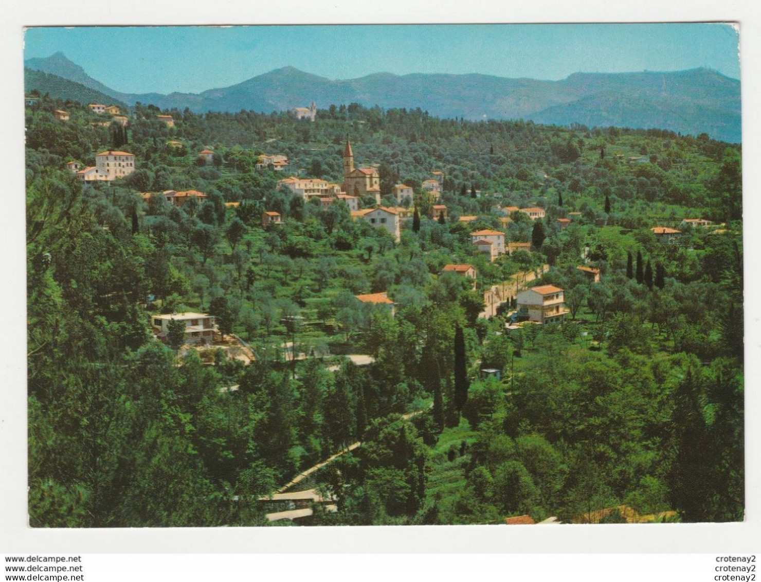 06 SCLOS DE CONTES Vers L'Escarène Vue Générale Avec La Chaîne Des Alpes VOIR DOS En 1976 - Contes