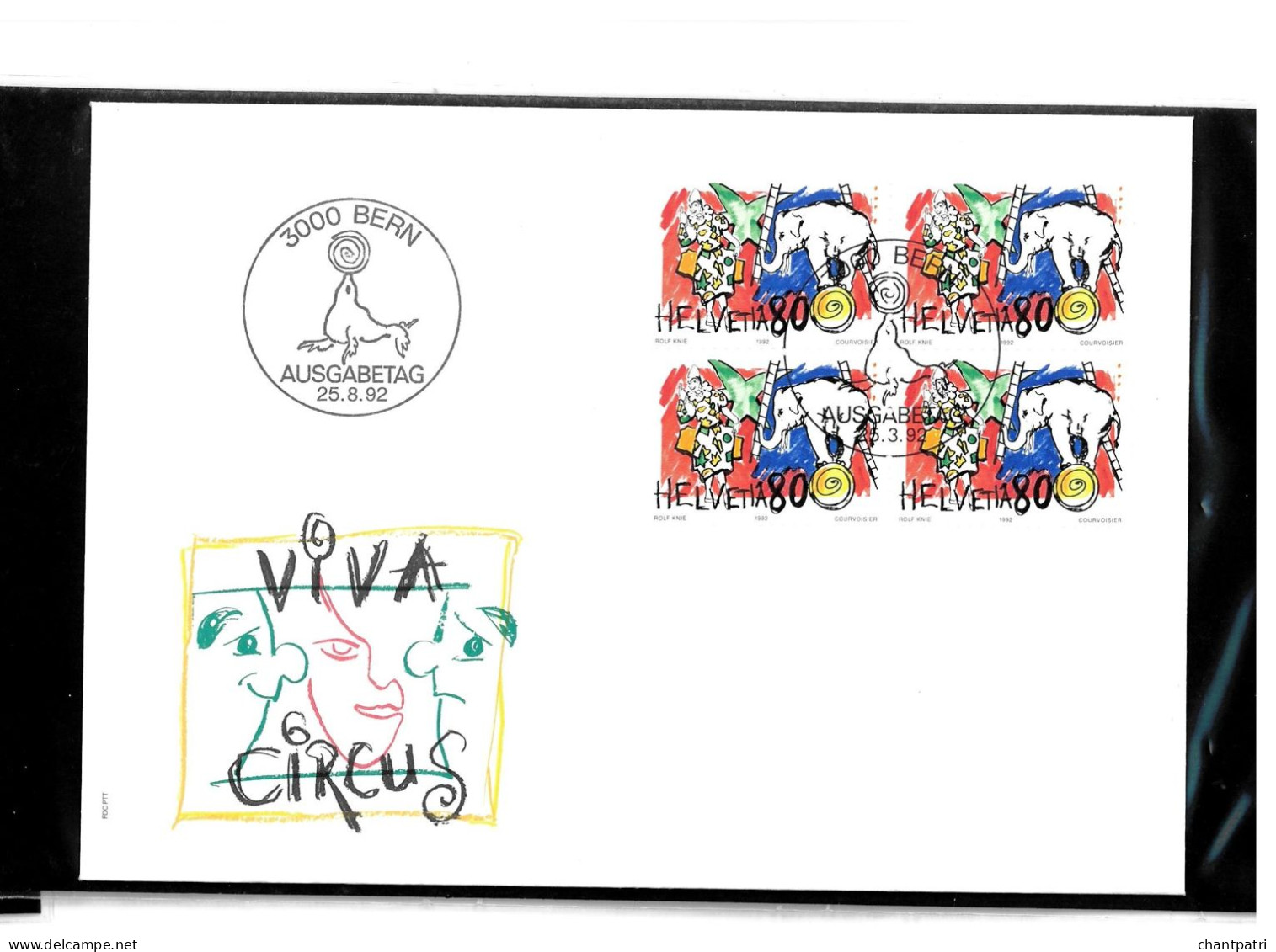 3000 Bern - Viva Circus - Ausgabetag - 25 08 1992 - Beli FDC 018 - Briefe U. Dokumente