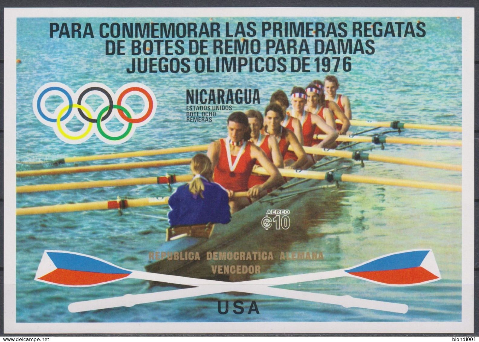 Olympics 1976 - Rowing - NICARAGUA - S/S Imp, Gold Ovp MNH - Estate 1976: Montreal
