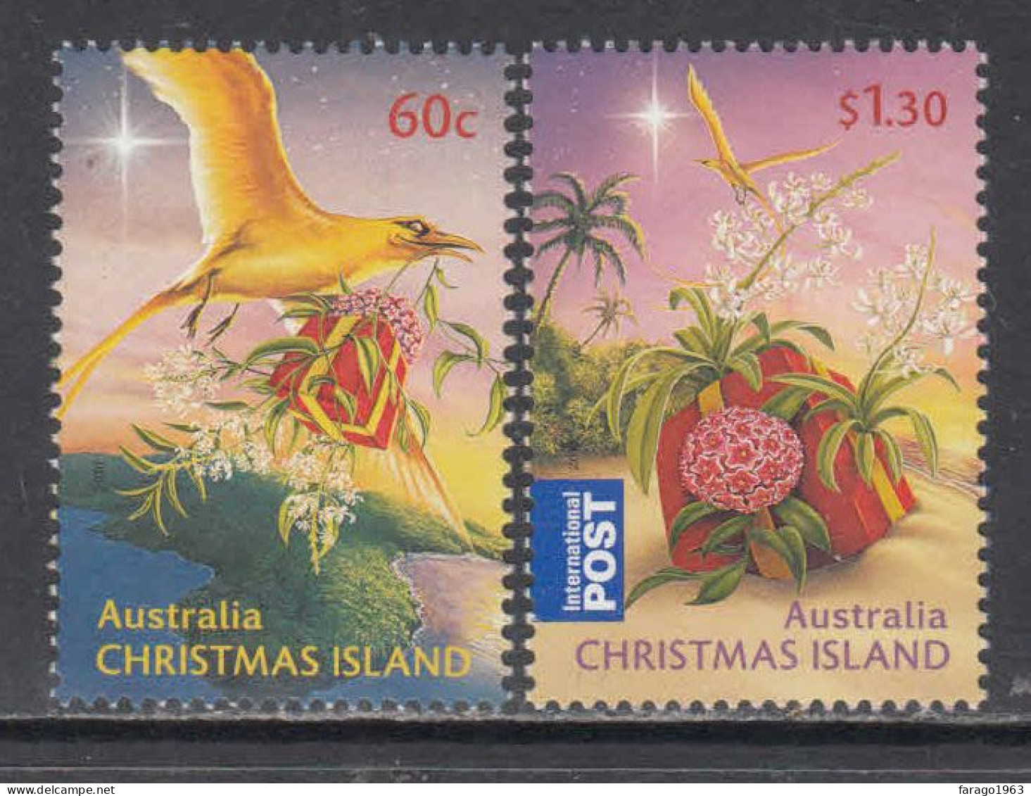 2010 Christmas Island Christmas Naavidad Noel Birds Complete Set Of 2 MNH - Christmas Island