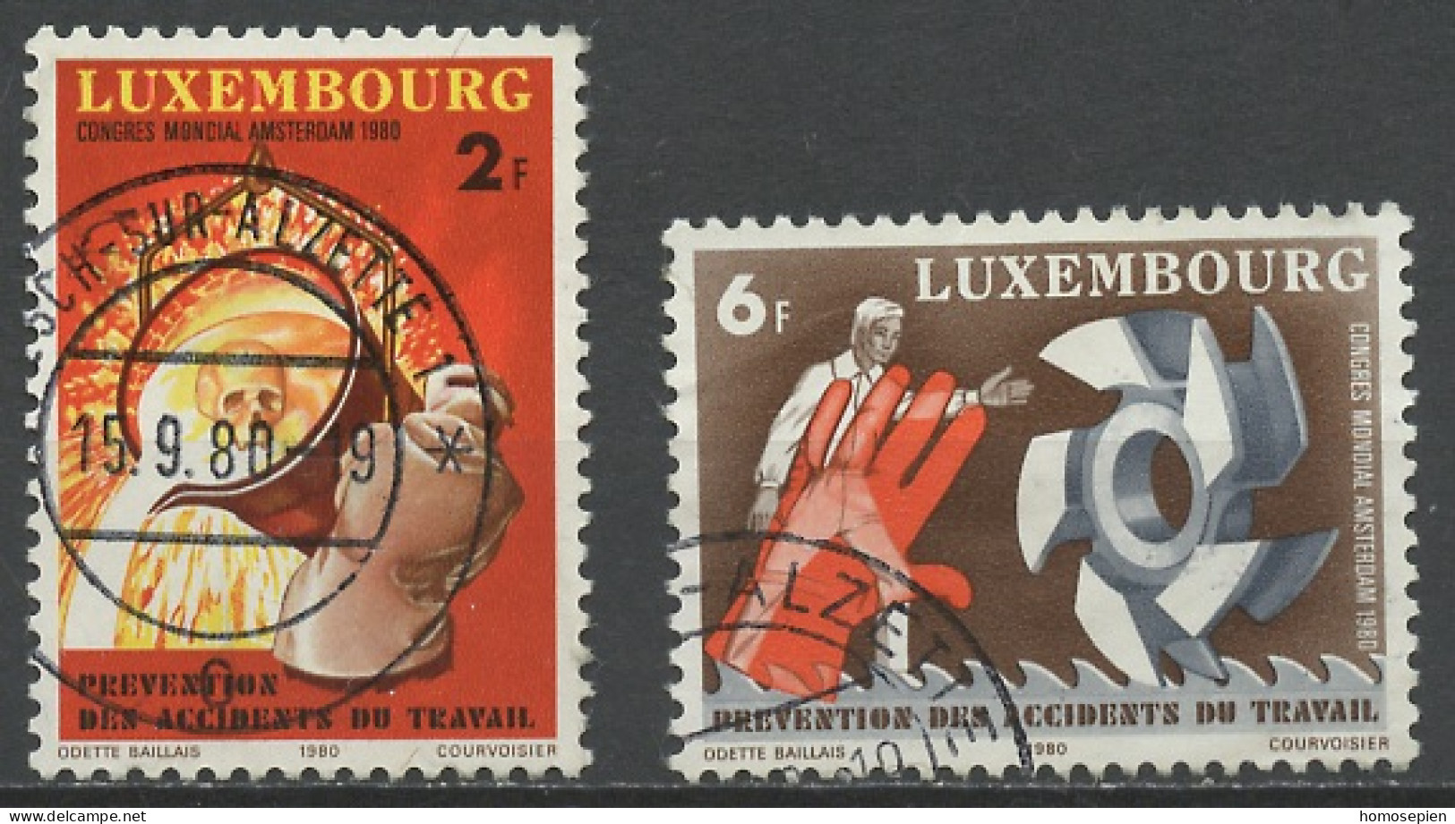 Luxembourg - Luxemburg 1980 Y&T N°962 à 963 - Michel N°1012 à 1013 (o) - Prévention Des Accidents - Gebruikt