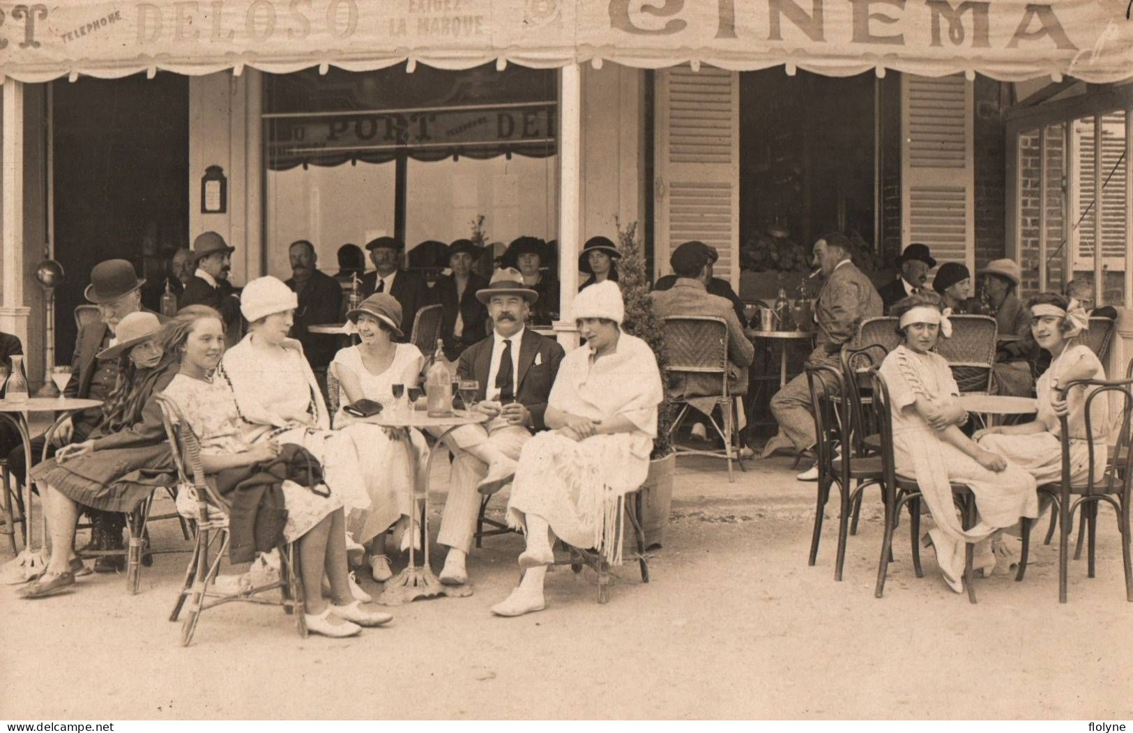 Le Crotoy - Carte Photo - Grand Café Du Port DELOSO - Cinéma - Bar Buvette - 1922 - Le Crotoy