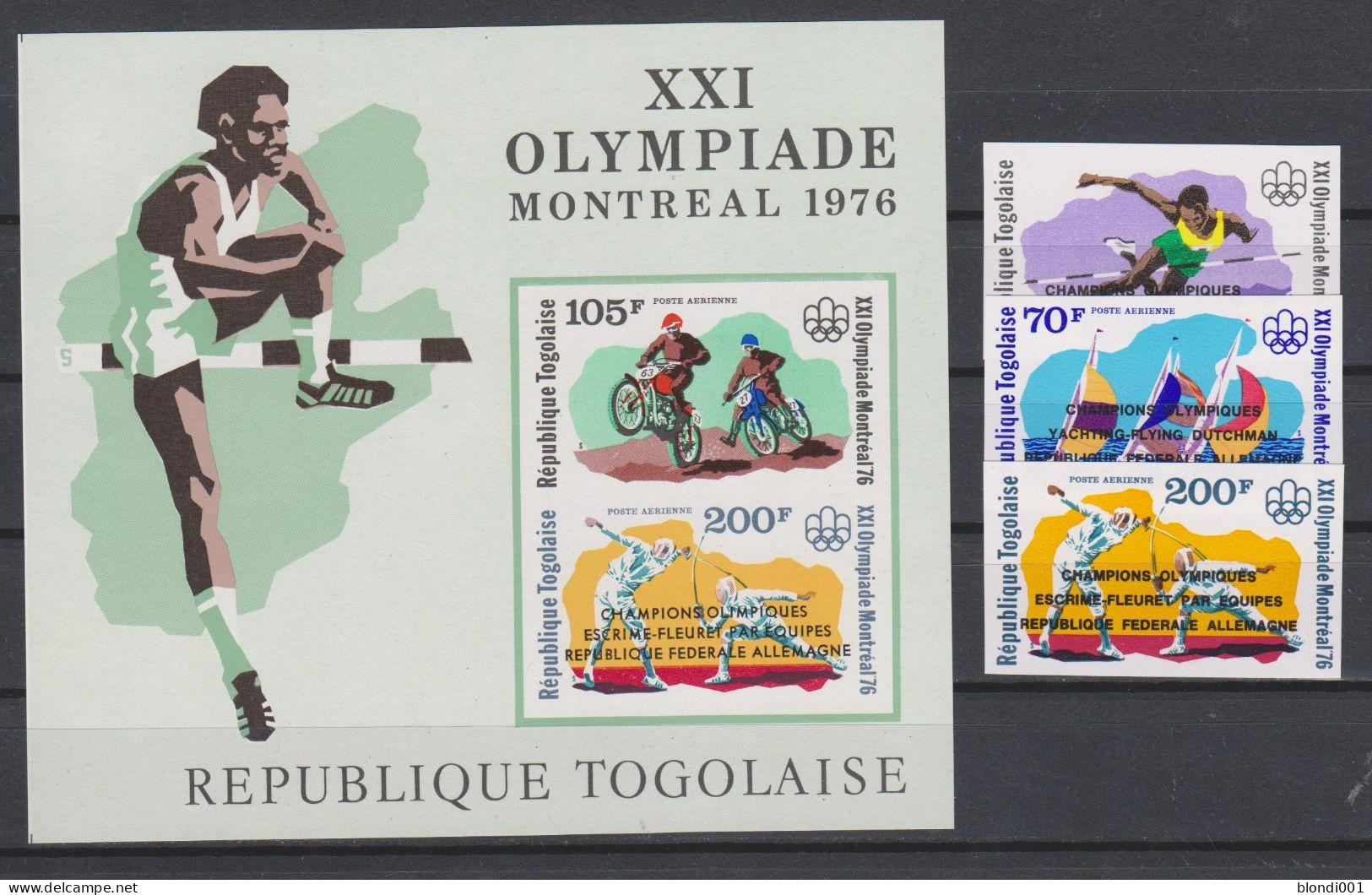 Olympics 1976 - Fencing - TOGO - S/S+Set Imperf. Black Ovp MNH - Ete 1976: Montréal