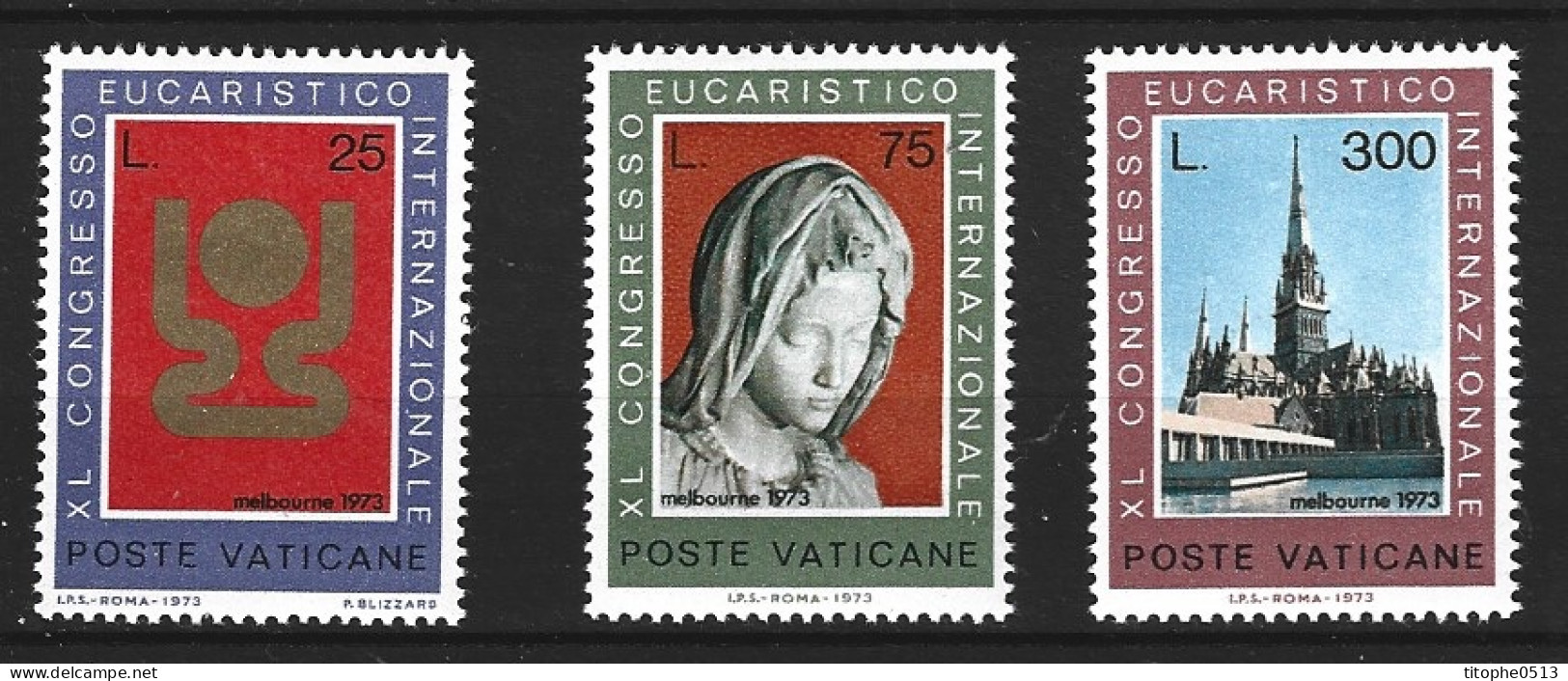 VATICAN. N°552-4 De 1973. Congrès Eucharistique. - Cristianismo