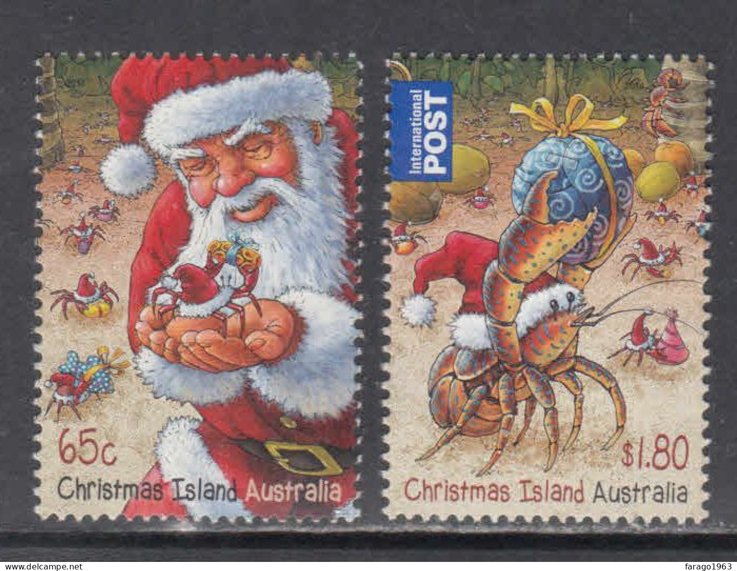 2014 Christmas Island Christmas Noel Navidad Crabs Complete Set Of 2 MNH - Christmas Island