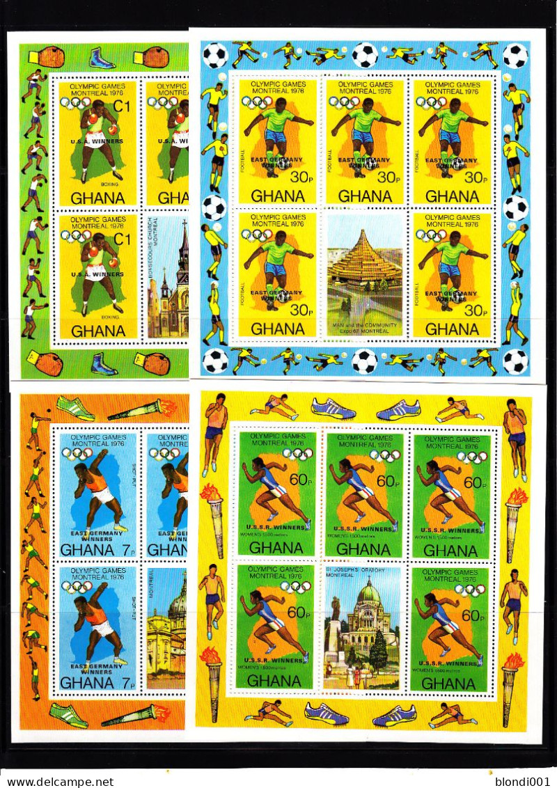 Olympics 1976 - Soccer - GHANA - 4 Sheets Ovp MNH - Zomer 1976: Montreal