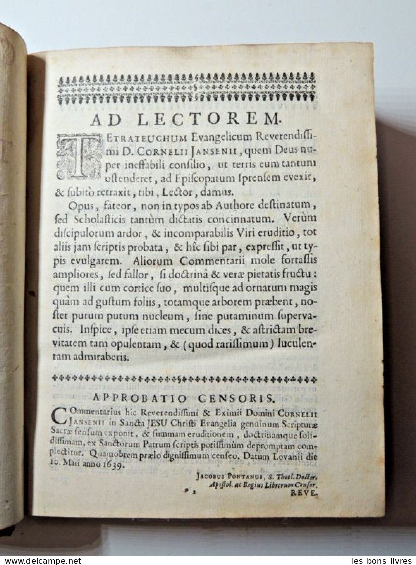 1699. Jansenii. Tetrateuchus Sive Commentarius In Sancta Jesu Christi Evangelia - Before 18th Century