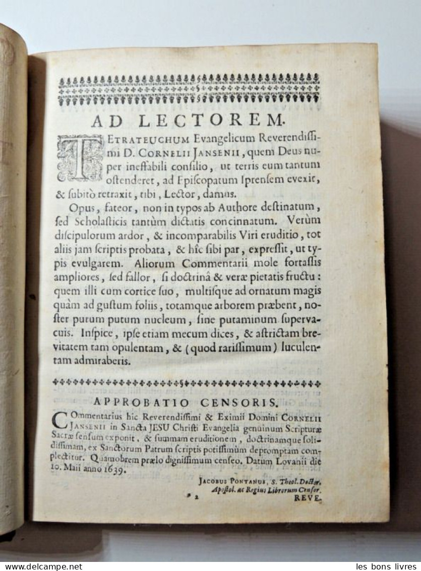 1699. Jansenii. Tetrateuchus Sive Commentarius In Sancta Jesu Christi Evangelia - Ante 18imo Secolo