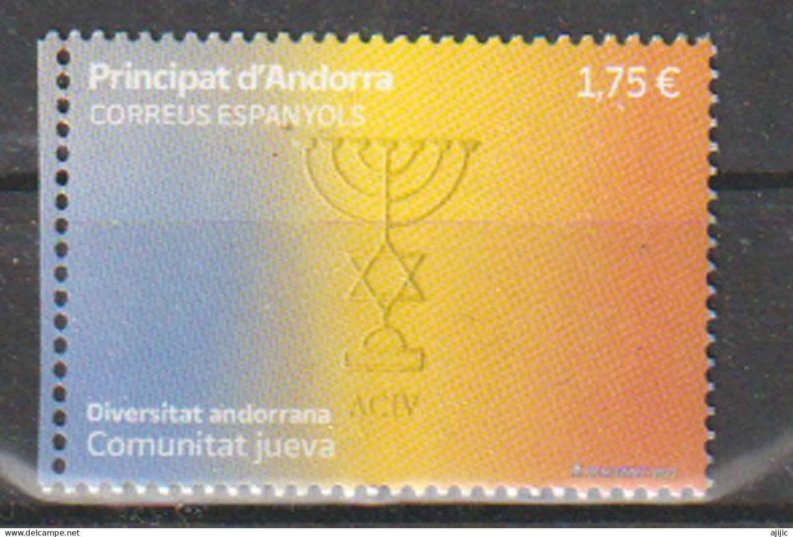 2023. ISRAEL-ANDORRA. Andorran Diversity. The Jewish Community, New Stamp ** Mint MNH - Ongebruikt