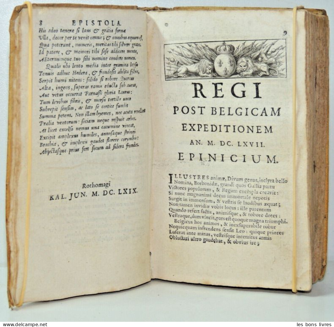 Rare. 1669. Ex manuscrit de Jean de la Fontaine. Caroli de la Rue. Idyllia.