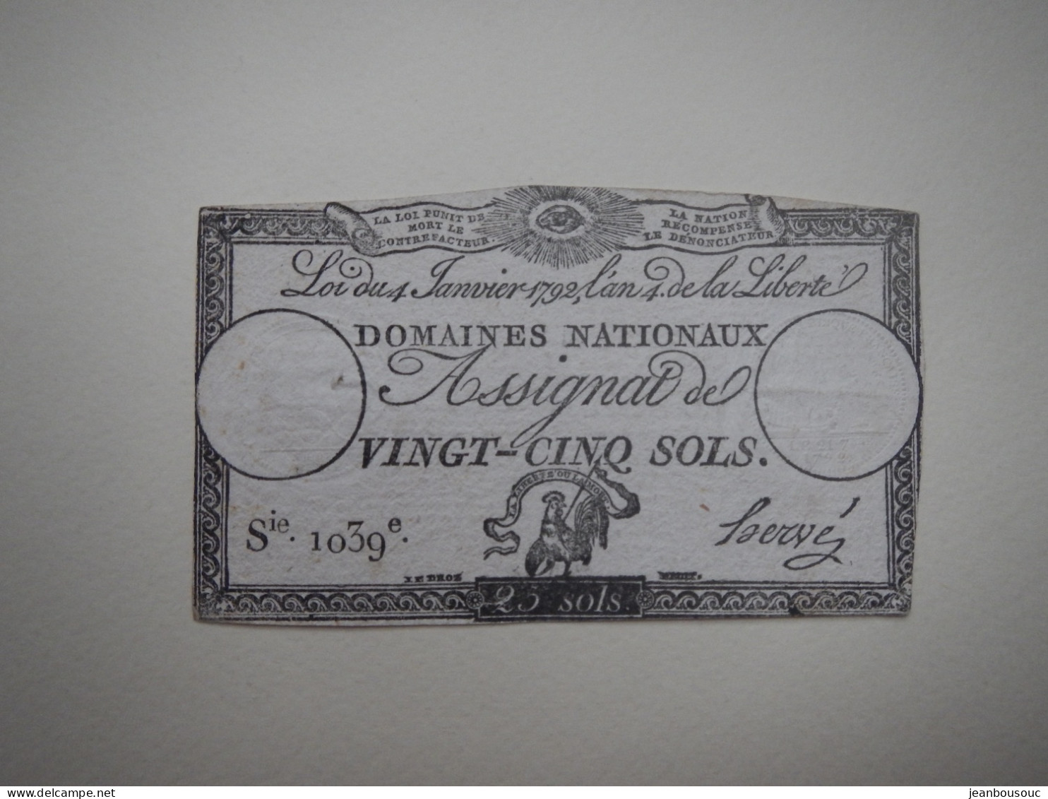 ASSIGNAT DE 25 SOLS1792 - Assignats