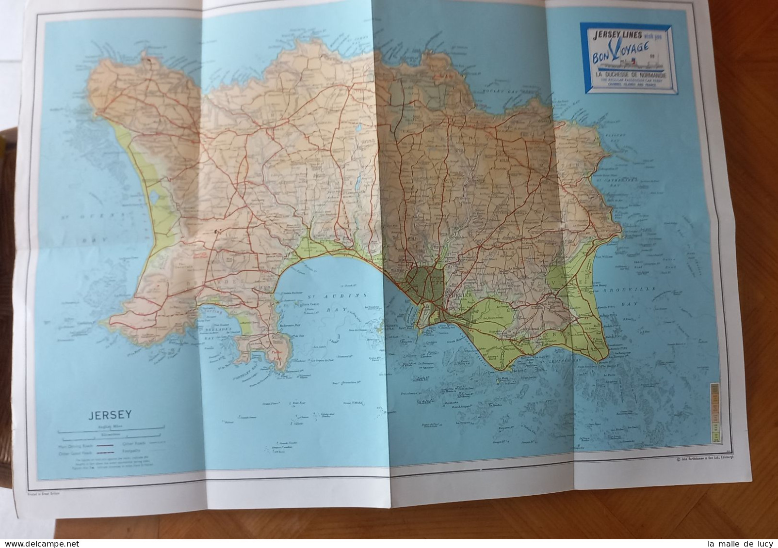 Carte Topographique De Jersey - John Bartholomew & Son - Carte Topografiche