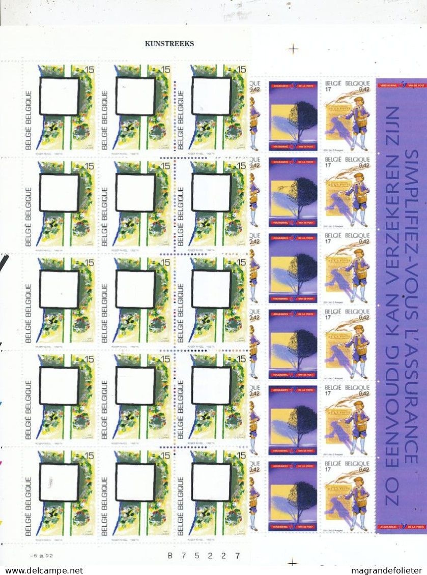 TIMBRE  ZEGEL STAMP  BELGIQUE LOT 13 PLANCHES A VALEURS PERMANENTES  XX - 1961-1970