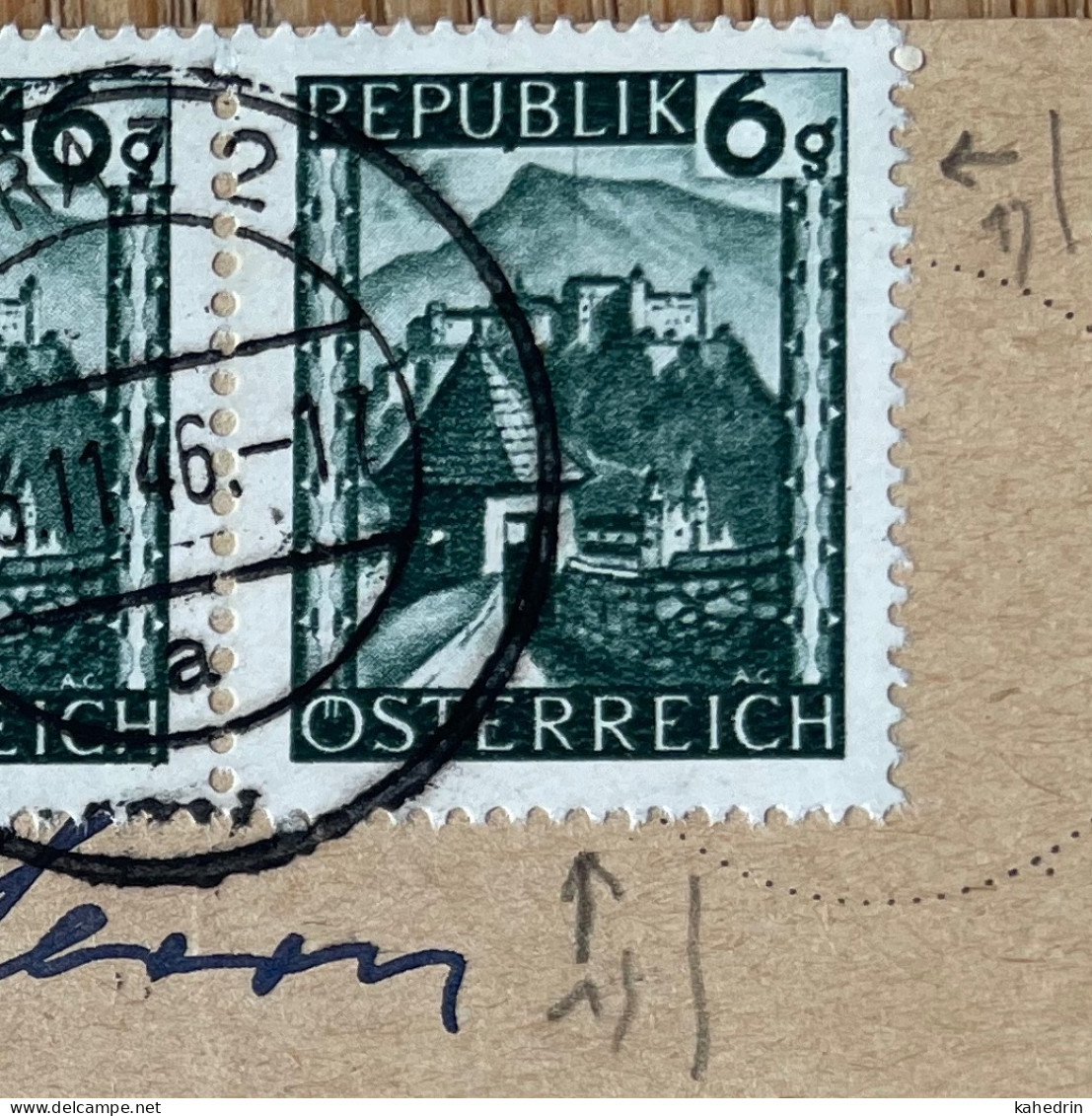 Österreich / Austria 1946, Plattenfehler / Druckzufälligkeit Mi. # 741: Senkrechter Farbstrich Im Berg - Errors & Oddities