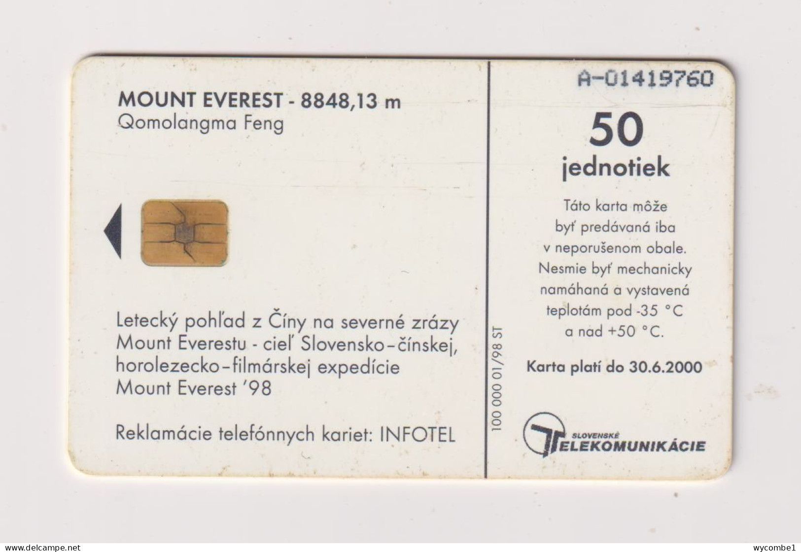 SLOVAKIA  - Mount Everest Chip Phonecard - Slowakei