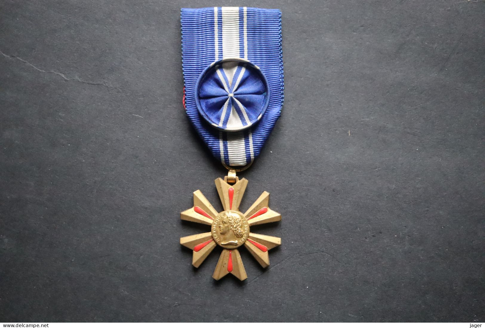 Ordre Médaille France   Mérite Du Sang  Officier 1er Modèle - France