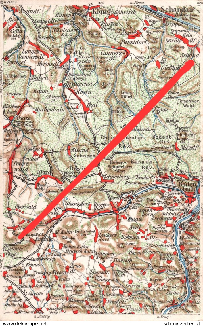 Wona Hauschting AK 878 Tetschen Bodenbach Decin Maxdorf Tyssa Peterswald Königswald Saara München Rosenthal Bad Schandau - Sudeten