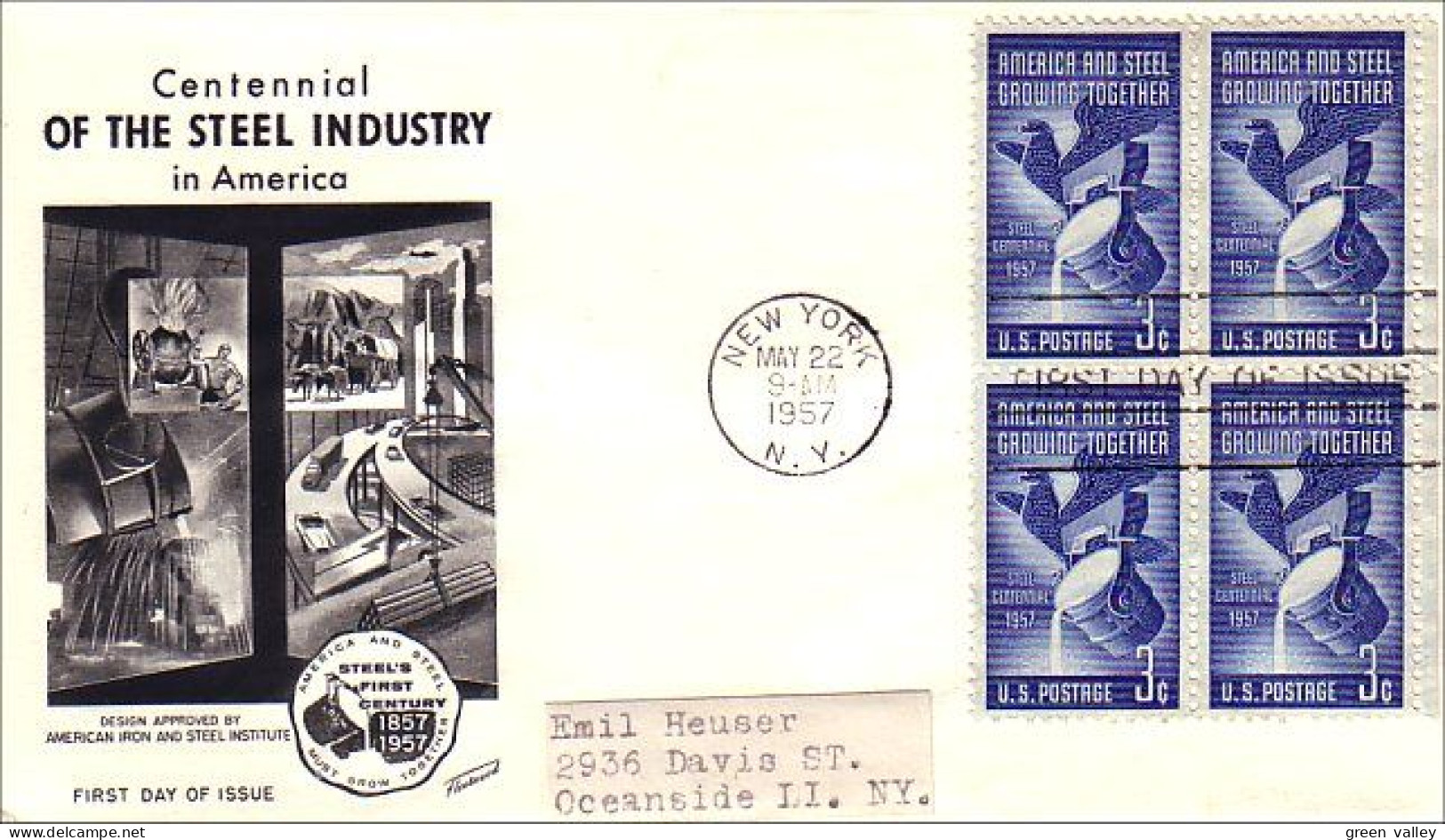 USA Steel Industry Blk/4 FDC ( A60 910) - Minerals