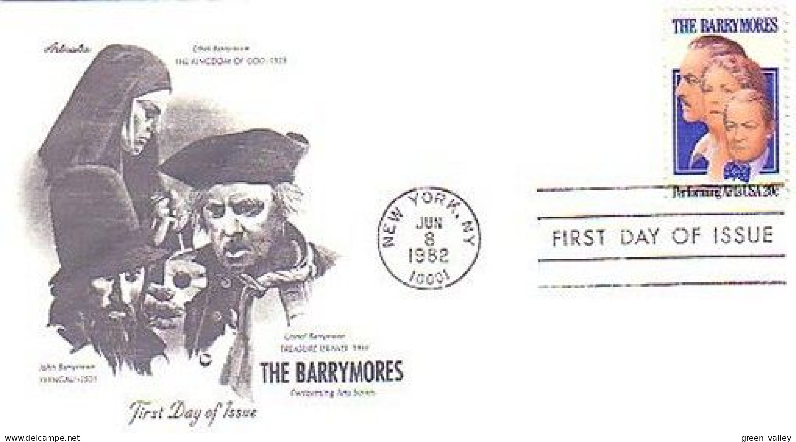 USA The Barrymores Actors FDC ( A60 841) - Theater