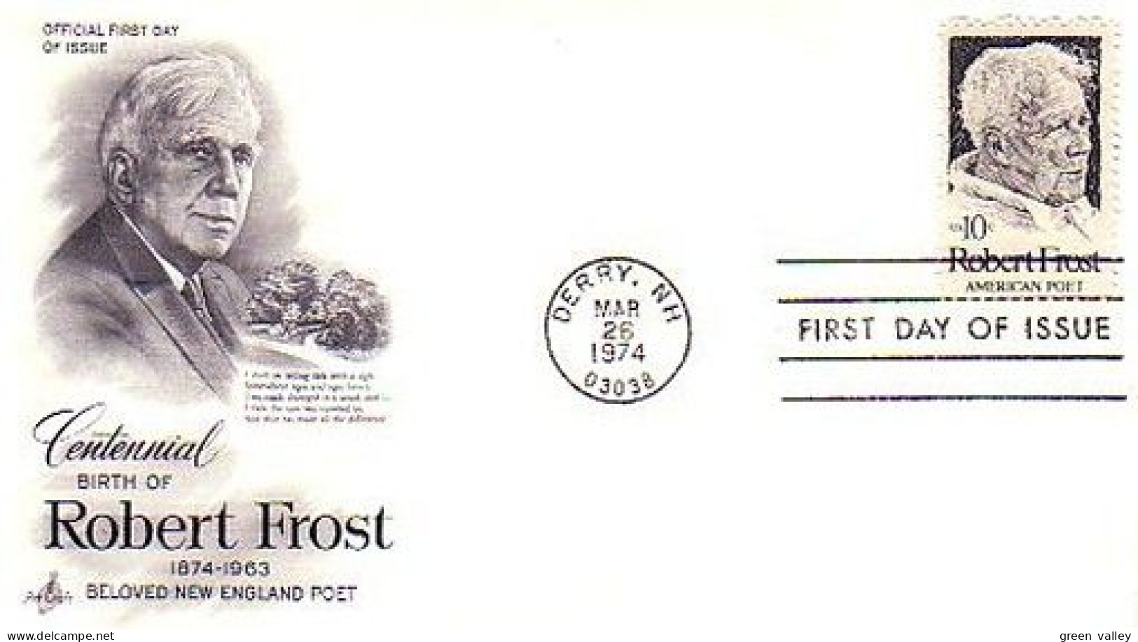 USA Robert Frost Poet FDC ( A60 755b) - 1971-1980