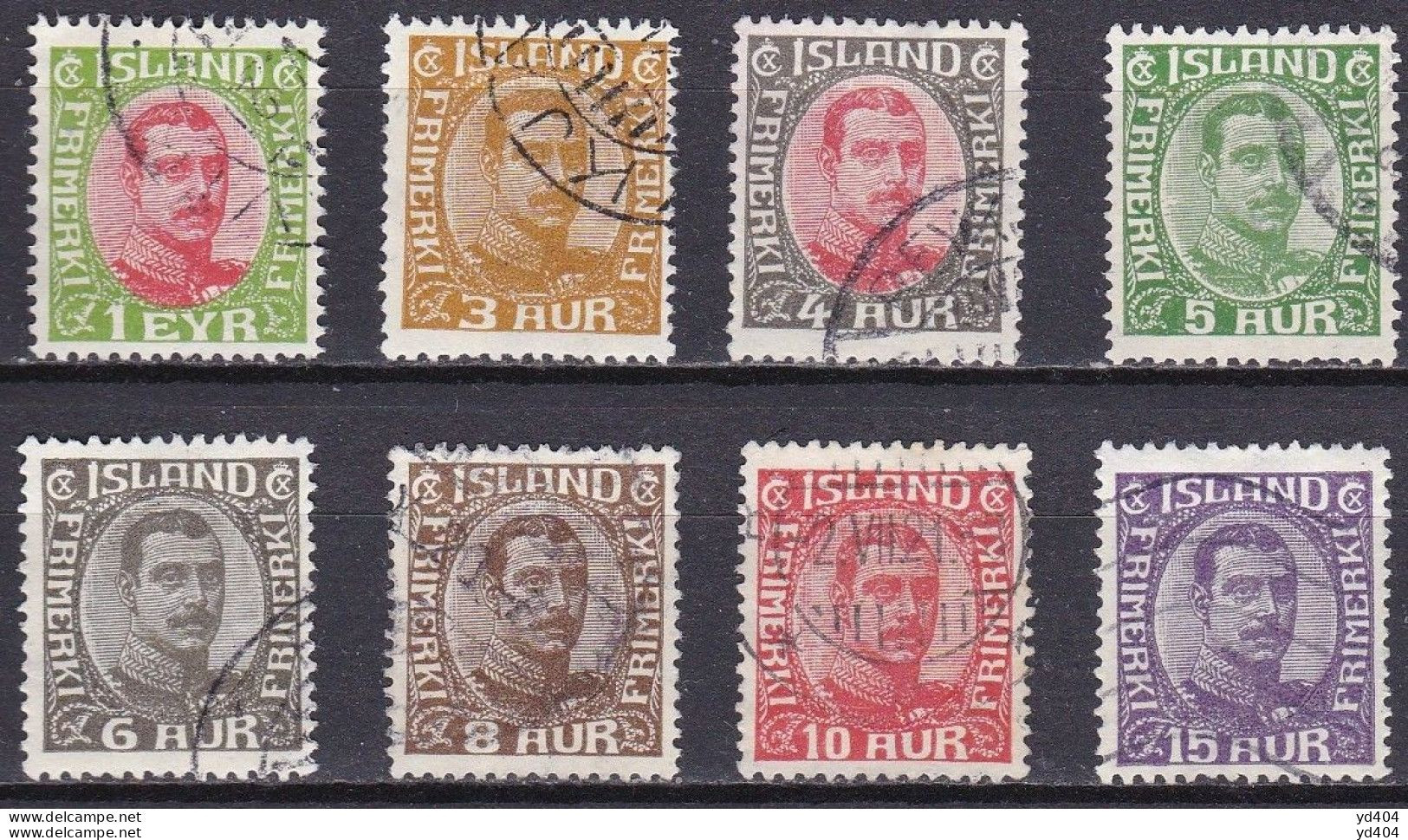 IS015 – ISLANDE – ICELAND – 1920 – KING CHRISTIAN X FULL SET – Y&T # 82/97 USED 115 € - Usados