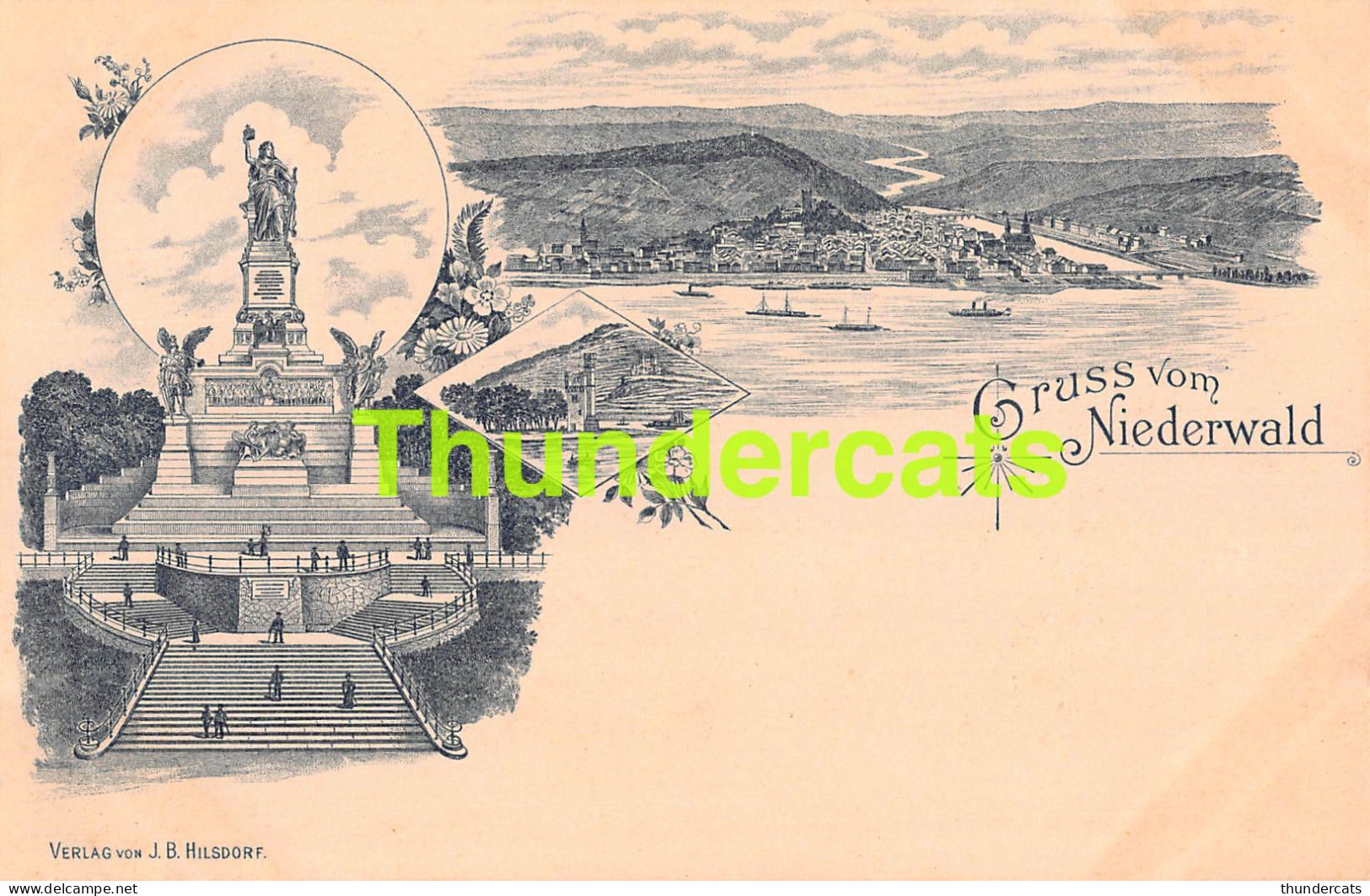 CPA LITHO GRUSS VOM NIEDERWALD J B HILSDORF - Rüsselsheim