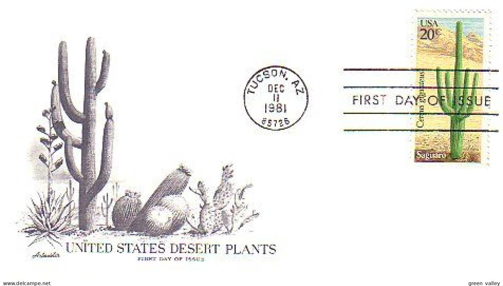 USA Cactus Saguaro FDC ( A61 896) - Cactus