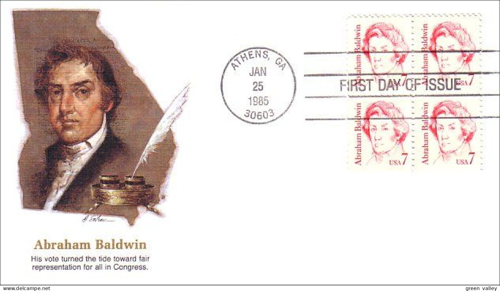 USA FDC Abraham Baldwin Blk/4 ( A61 679) - 1981-1990