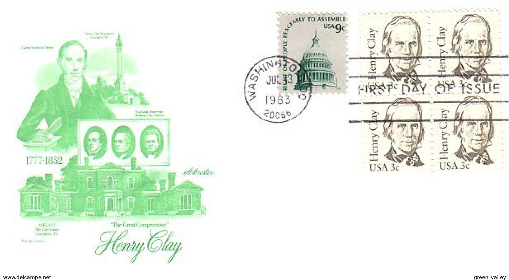 USA FDC Henry Clay Blk/4 ( A61 621) - 1981-1990