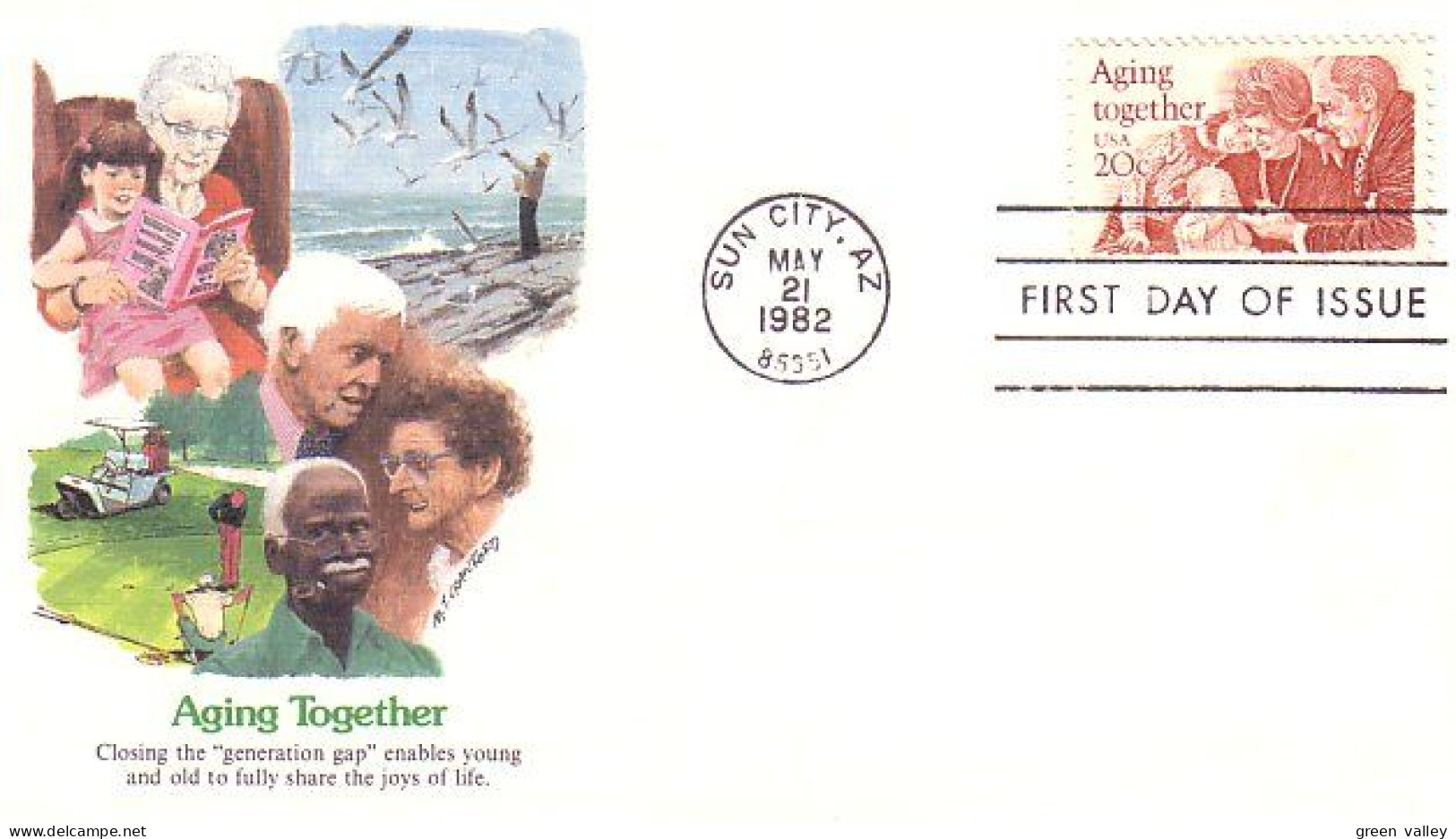 USA FDC Aging Together ( A61 581) - 1981-1990