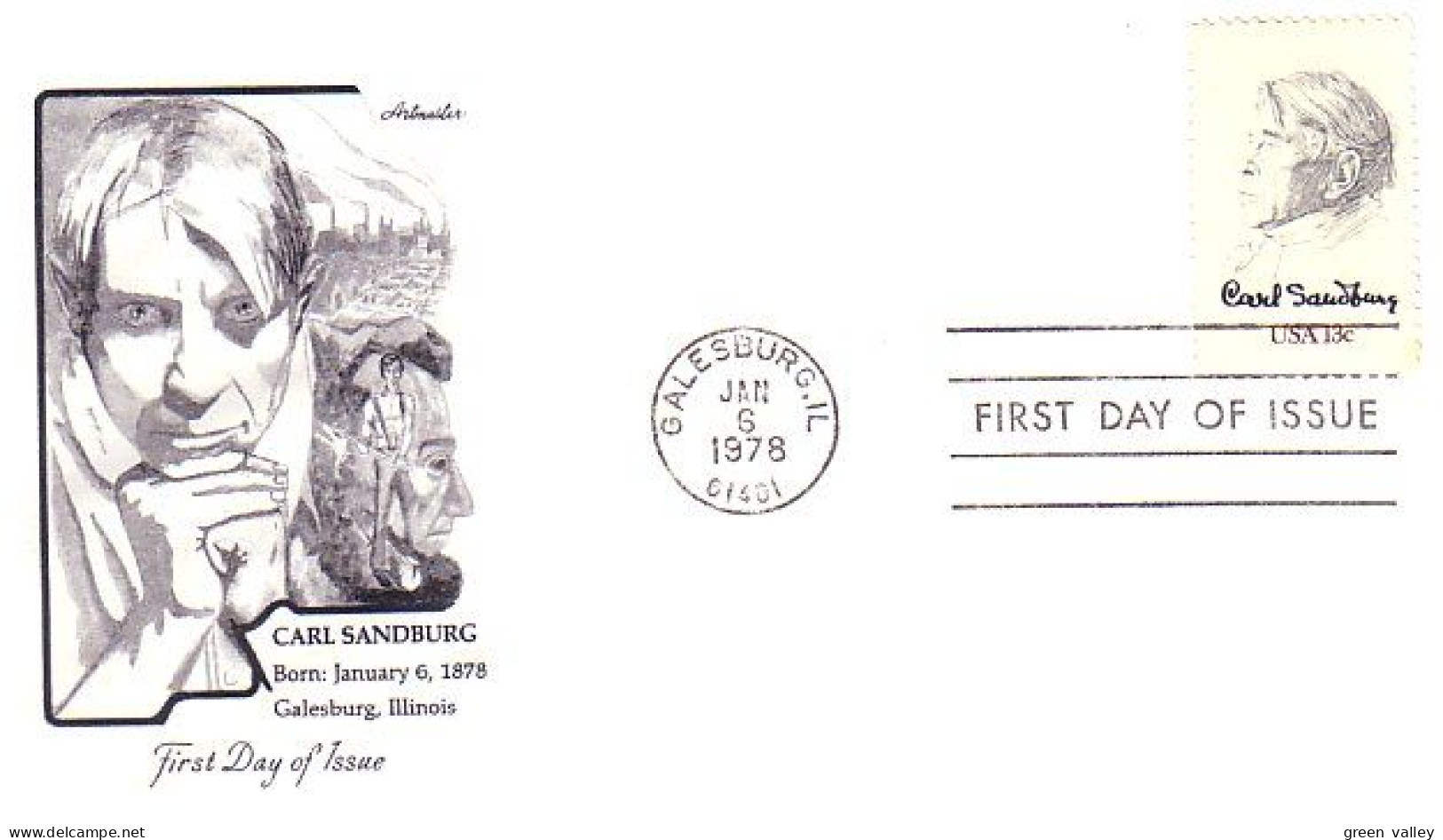 USA FDC Carl Sandburgh ( A61 456) - 1971-1980
