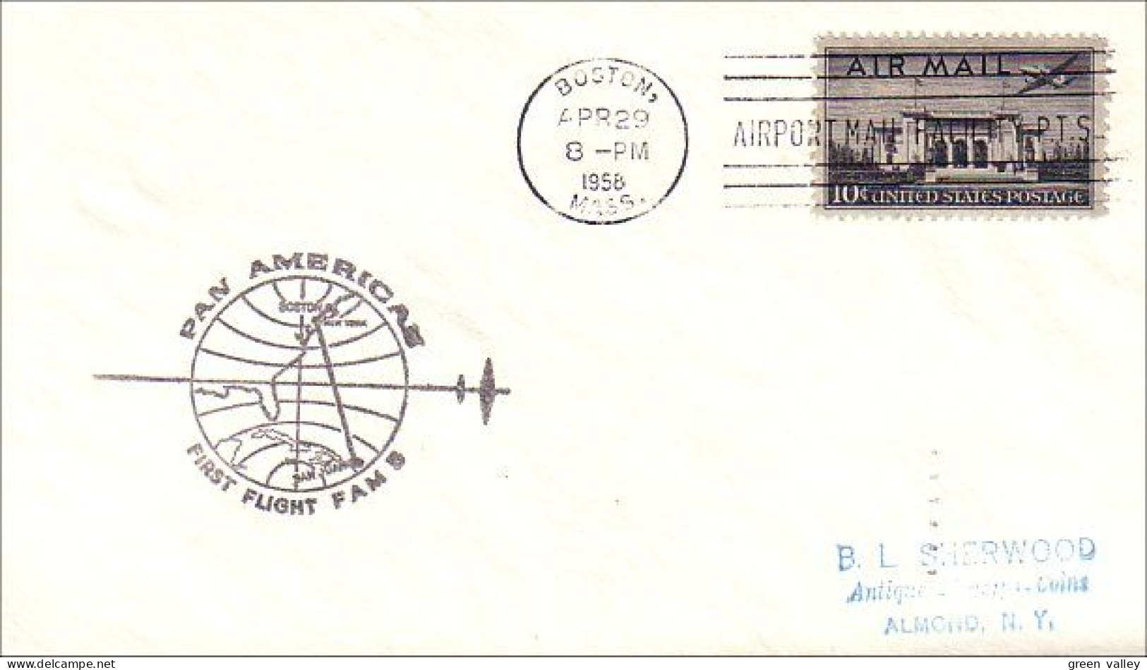 USA FDC First Flight Pan American Boston - New York - San Juan P.R. ( A61 158) - FDC