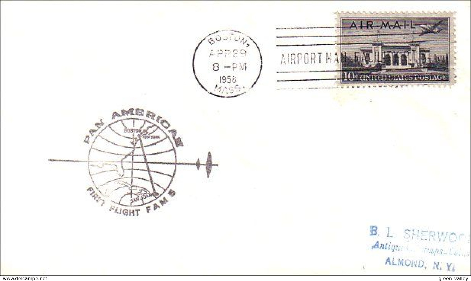 USA FDC First Flight Pan American Boston - New York - San Juan P.R. ( A61 156) - Schmuck-FDC