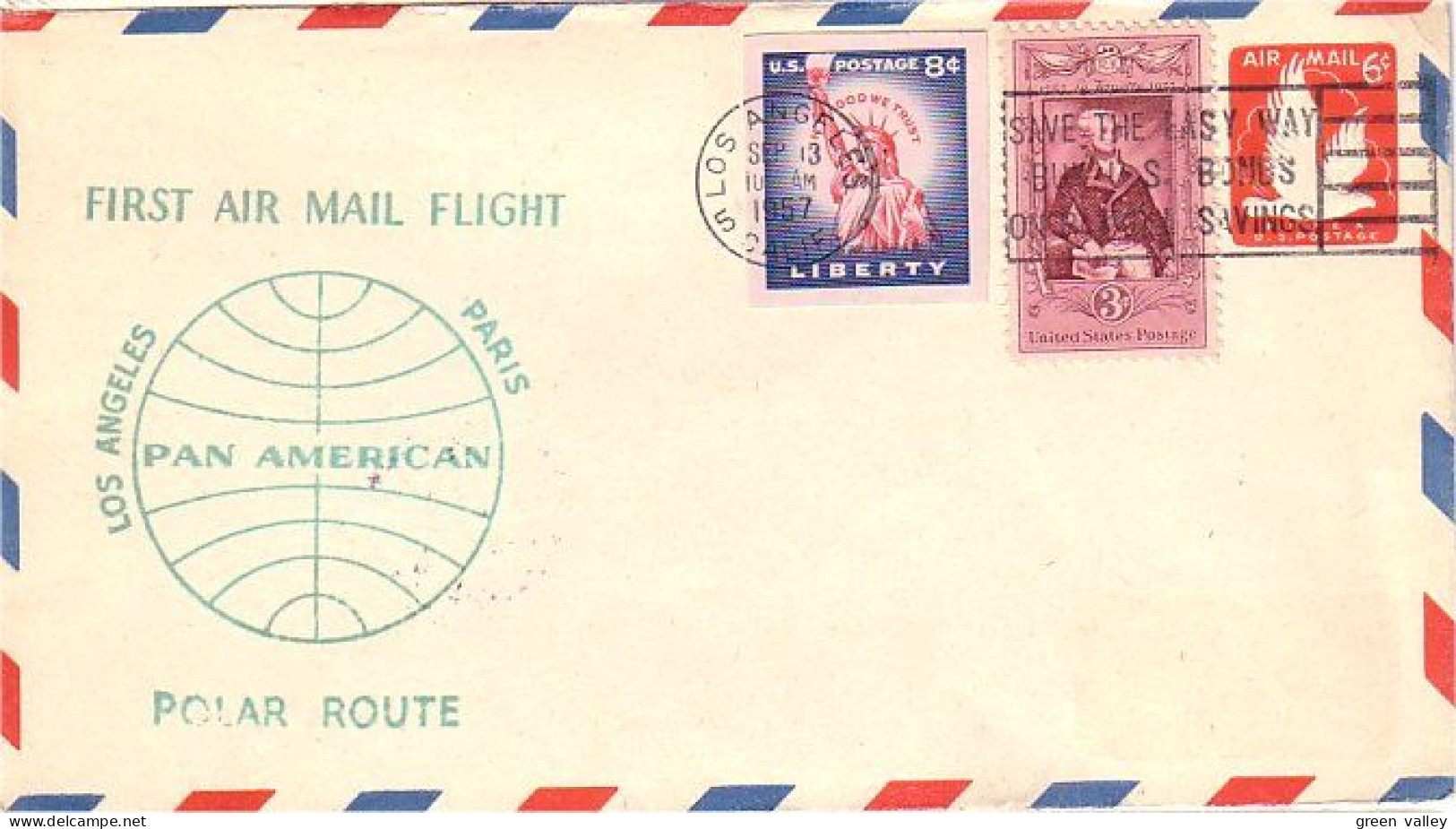 USA FDC First Air Mail Service Pan Am Polar Route San Francisco - Paris ( A61 134) - Omslagen Van Evenementen