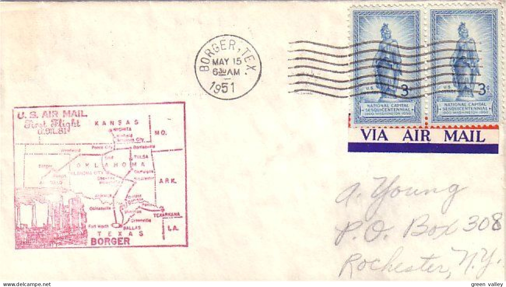 USA FDC First Air Mail Service Borger TX ( A61 112) - Event Covers