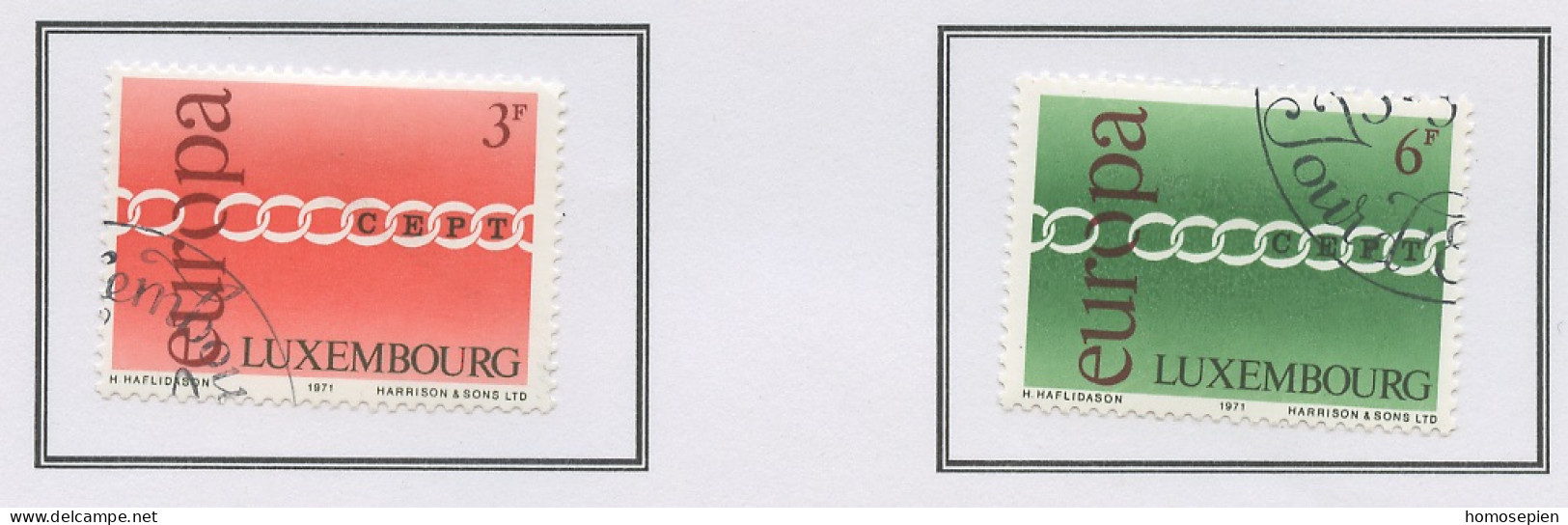 Luxembourg - Luxemburg 1971 Y&T N°774 à 775 - Michel N°824 à 825 (o) - EUROPA - Oblitérés