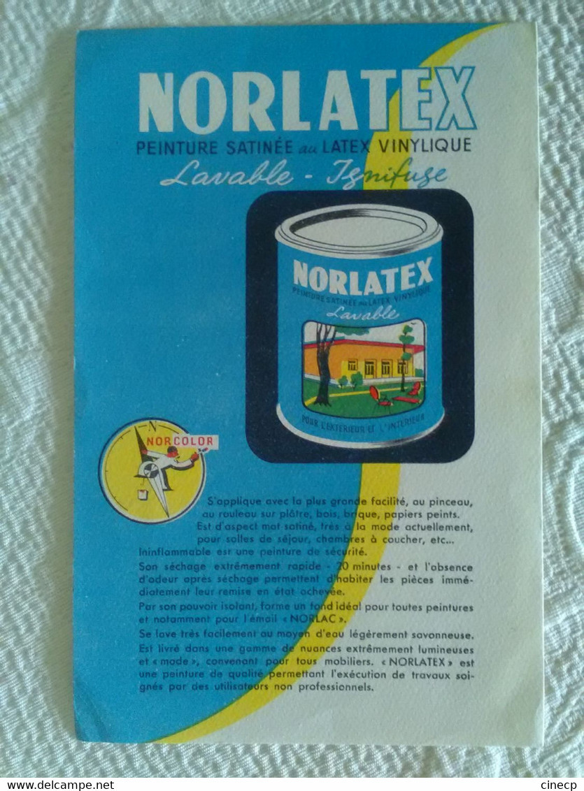 Buvard PUBLICITAIRE PEINTURE NORLATEX NORCOLOR ILLUSTRATEUR - Peintures