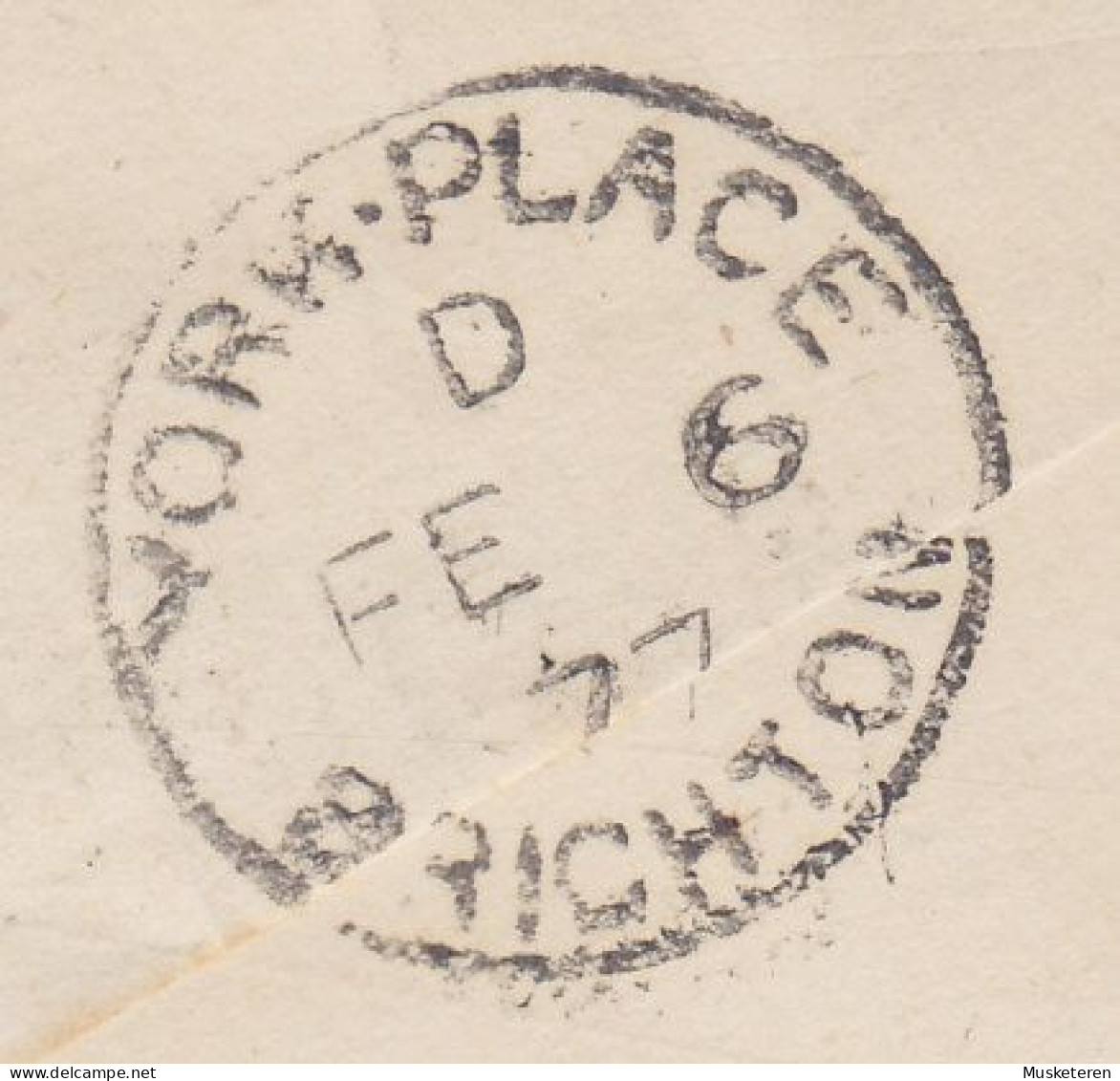 Great Britain Embossed '132' BRIGHTON 1877 'Petite' Cover Brief Via SHORTGATE To HAWKHURST (Arr.) Victoria Plate 171 - Covers & Documents