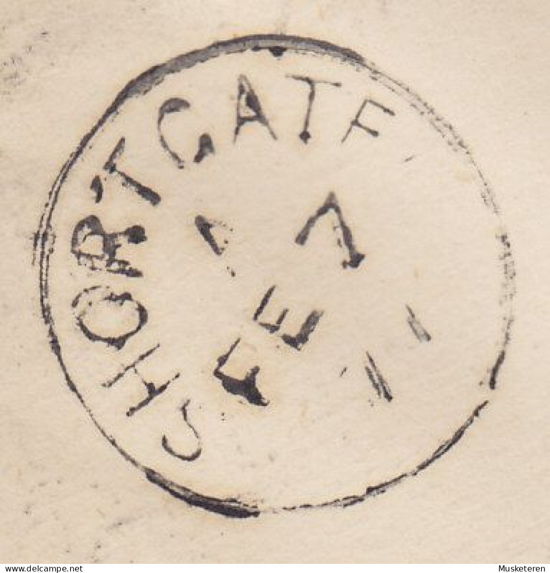 Great Britain Embossed '132' BRIGHTON 1877 'Petite' Cover Brief Via SHORTGATE To HAWKHURST (Arr.) Victoria Plate 171 - Cartas