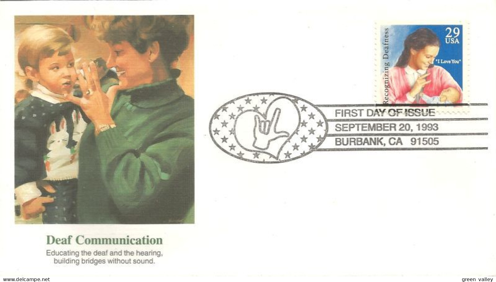 USA Signe Main ASL American Sign Language Langage Sourds FDC Cover ( A62 295b) - 1981-1990