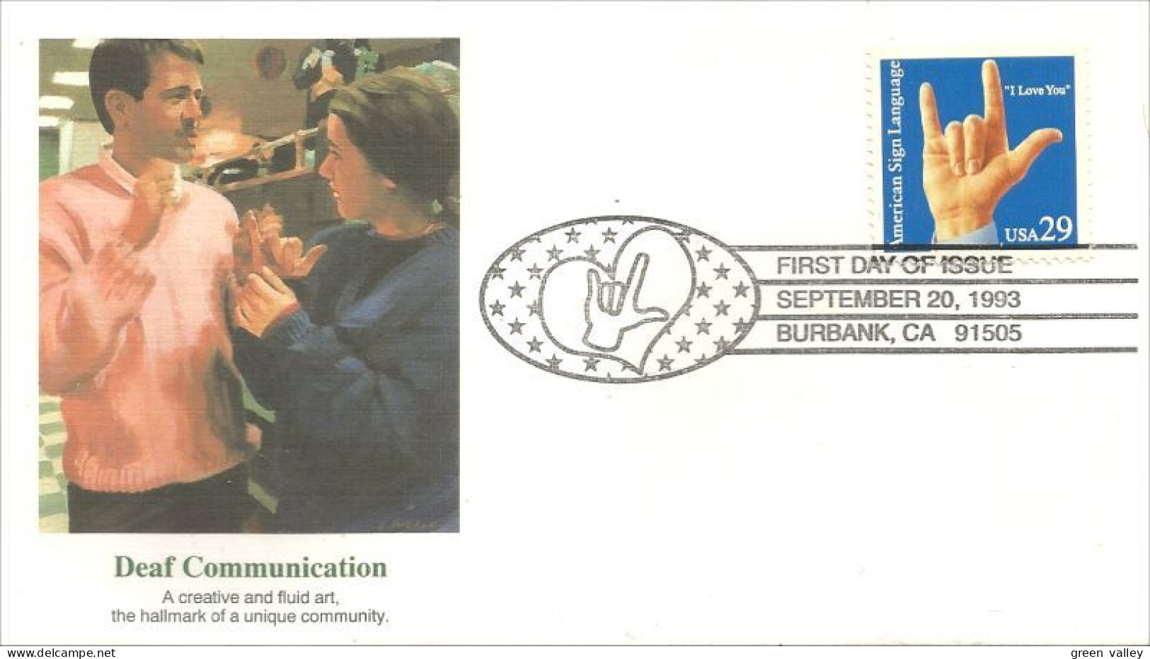 USA Mother Child Hand Sign ASL Deaf Sourds FDC Cover ( A62 296b) - 1981-1990