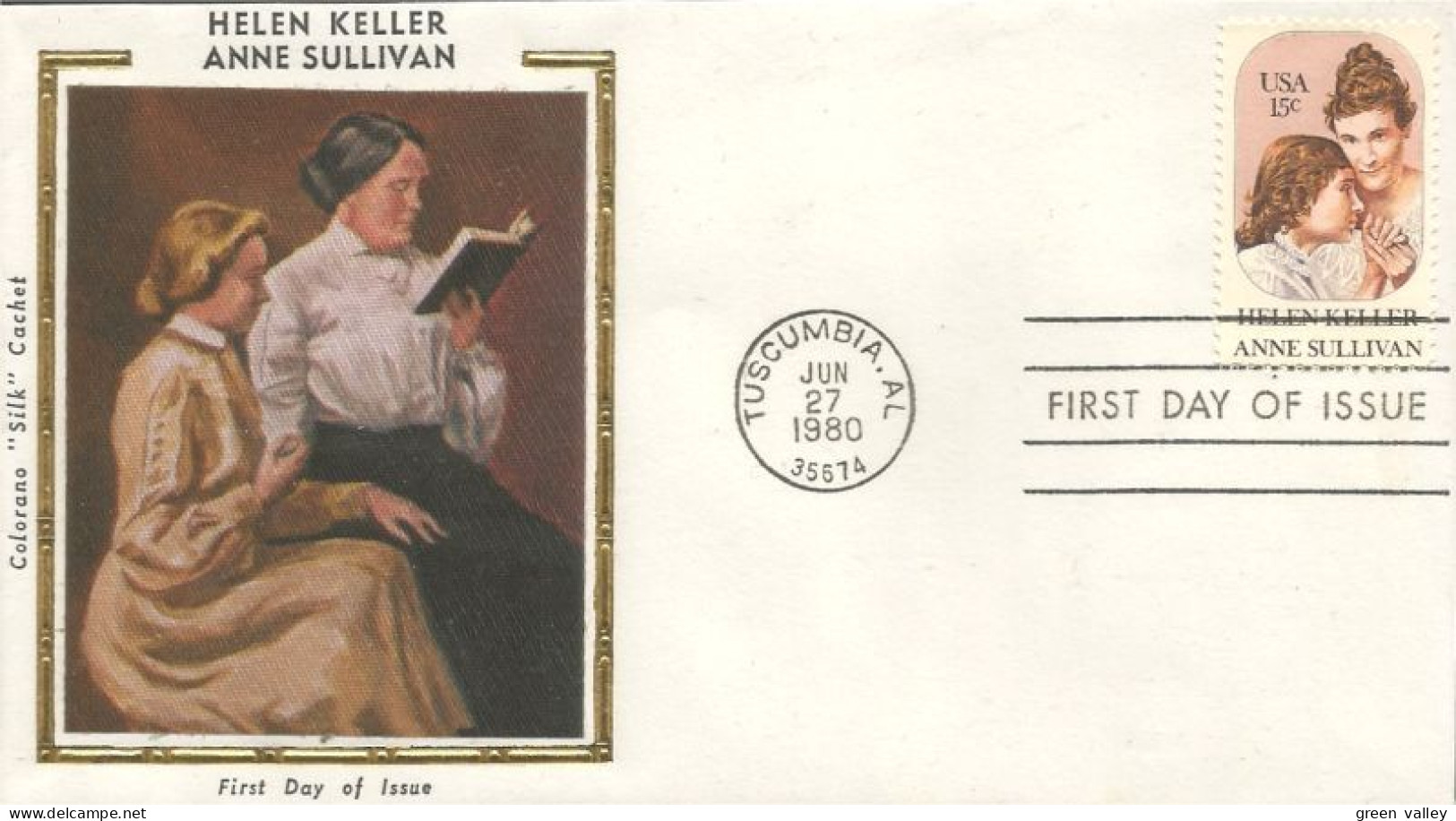 USA Helen Keller Deaf Mute Sourde Muette Anne Sullivan FDC Cover ( A62 281b) - 1971-1980